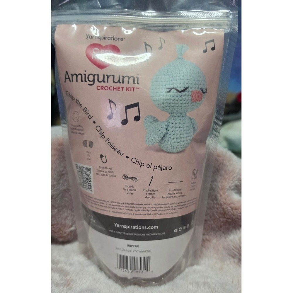 Yarnspirations Amigurumi Crochet Kit Chip the Bird RHPP781 Mint Green DIY Kit